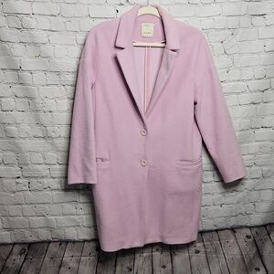 Pinko Overcoat Baby Pink Wool Blend Medium